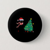 Christmas Cat For Women Men Family Funny Black Cat Button (Vorderseite)