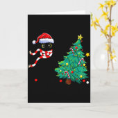 Christmas Cat For Women Men Family Funny Black Cat Karte (Gelbe Blume)