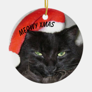 Christmas Cat Foto Keramik Ornament