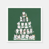 Christmas Cat Funny Tree Funny Funny Serviette (Vorderseite)