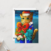 Christmas Cat Guest Karte (Vorderseite/Rückseite Beispiel)