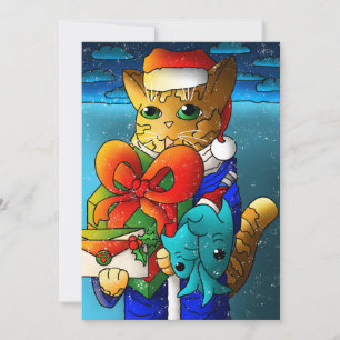 Christmas Cat Guest Karte