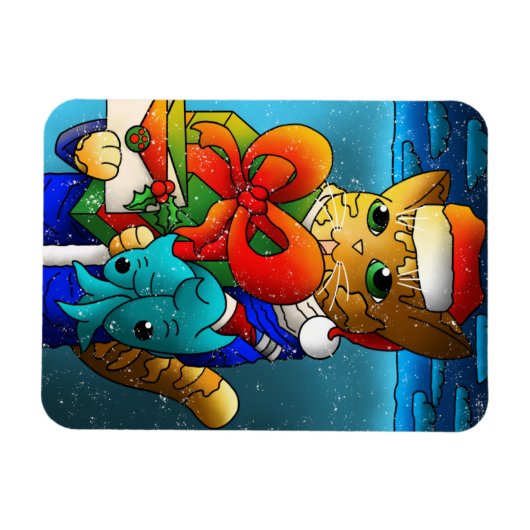 Christmas Cat Guest Magnet (Horizontal)
