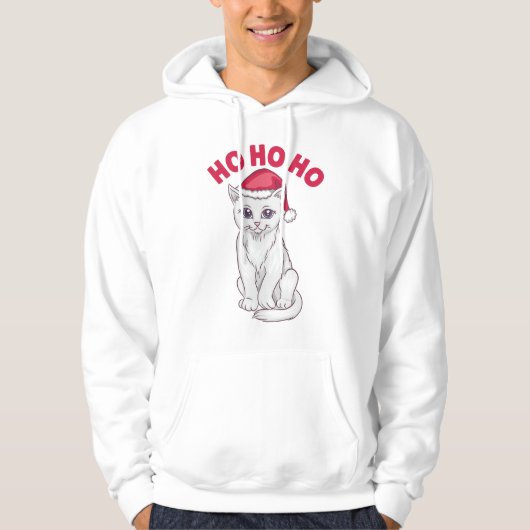 Christmas Cat Ho Ho Ho Hoodie (Vorderseite)
