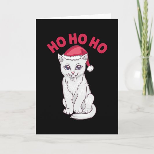 Christmas Cat Ho Ho Ho Karte (Vorderseite)