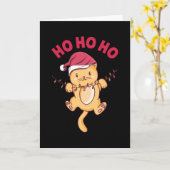 Christmas Cat Ho Ho Ho Karte (Gelbe Blume)