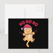 Christmas Cat Ho Ho Ho Postkarte (Vorne/Hinten)