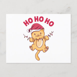 Christmas Cat Ho Ho Ho Postkarte