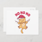 Christmas Cat Ho Ho Ho Postkarte (Vorne/Hinten)