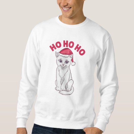 Christmas Cat Ho Ho Ho Sweatshirt (Vorderseite)