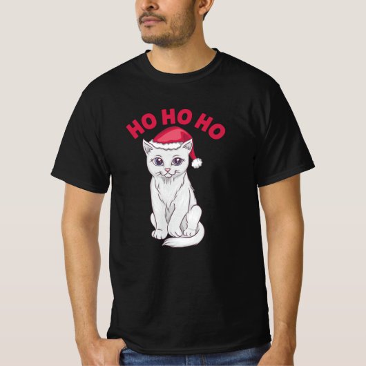 Christmas Cat Ho Ho Ho T-Shirt (Vorderseite)