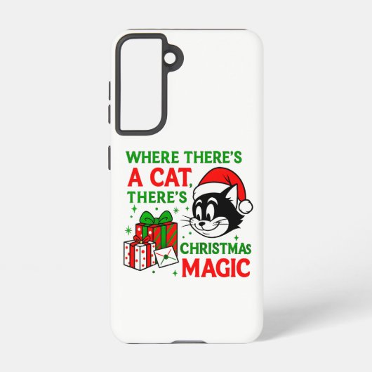 Christmas Cat Holiday Tech Accessory for cat lover Samsung Galaxy Hülle (Rückseite)