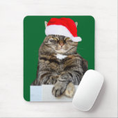 Christmas Cat Humbug Foto mit Weihnachtsmannmütze Mousepad (Mit Mouse)