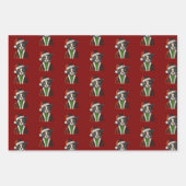 Christmas Cat in Santa Claus Coat Sweater Hat Geschenkpapier Set (Vorderseite)