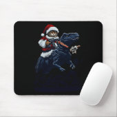 Christmas Cat In Santa Hat Holding A Gun And Dinos Mousepad (Mit Mouse)