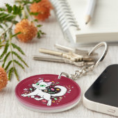 Christmas Cat Keychain (Red) Schlüsselanhänger (Vorderseite rechts)