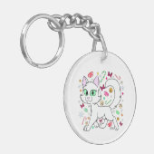 Christmas Cat Keychain (White) Schlüsselanhänger (Vorderseite links)
