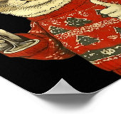 Christmas Cat Likes Cute Cat Drinking Wine With Sa Poster (Ecke)