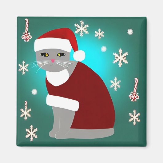 Christmas Cat Magnet (Vorne)