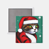 Christmas Cat Magnet (Vorderseite/Rückseite)