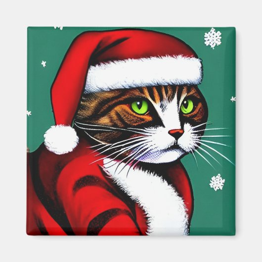 Christmas Cat Magnet (Vorne)
