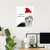 CHRISTMAS CAT MIT SANTA CLAUS HAT POSTER (Heimbüro)