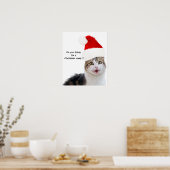 CHRISTMAS CAT MIT SANTA CLAUS HAT POSTER (Küche)