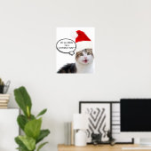 CHRISTMAS CAT MIT SANTA CLAUS HAT POSTER (Heimbüro)