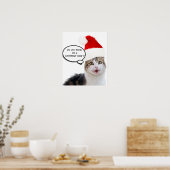 CHRISTMAS CAT MIT SANTA CLAUS HAT POSTER (Küche)