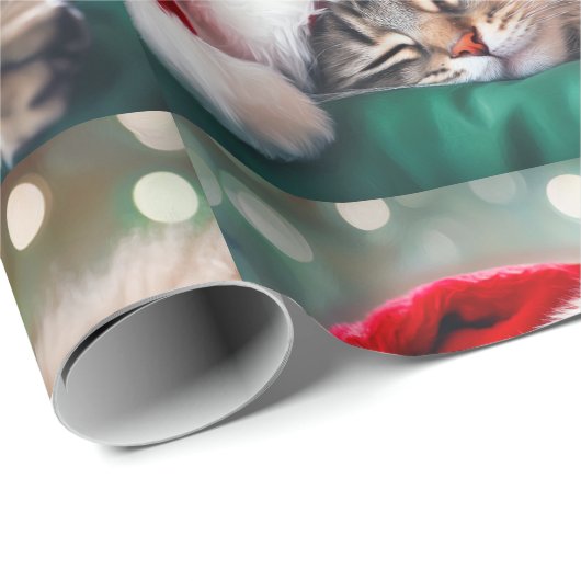 Christmas Cat Nap Geschenkpapier (Rolleneckpunkt)