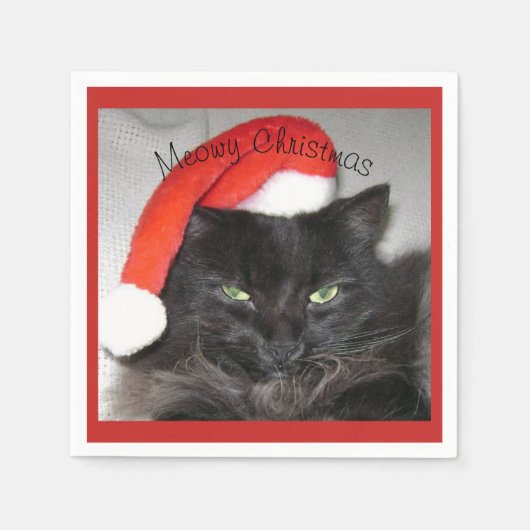 Christmas Cat Paper Napkin Serviette (Vorderseite)