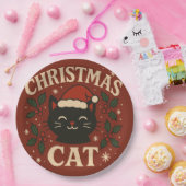 Christmas Cat Paper Plate Pappteller (Party)
