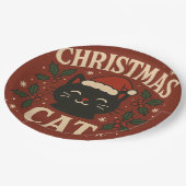 Christmas Cat Paper Plate Pappteller (Schrägansicht)