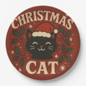 Christmas Cat Paper Plate Pappteller (Vorderseite)