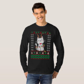 Christmas Cat Reindeer Antlers Cute Cat Ugly Chris T-Shirt (Vorne ganz)