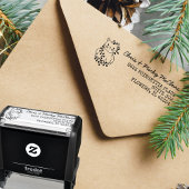 Christmas Cat Return Address Label Permastempel