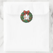 Christmas Cat Runder Aufkleber (Tasche)
