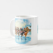 Christmas Cat Skaters, Glass Coaster Kaffeetasse (Vorderseite Links)