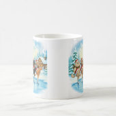 Christmas Cat Skaters, Glass Coaster Kaffeetasse (Mittel)