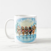 Christmas Cat Skaters, Glass Coaster Kaffeetasse (Links)