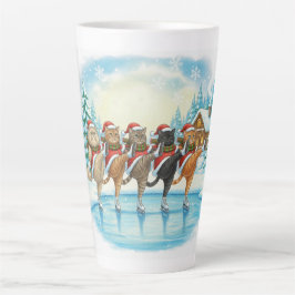 Christmas Cat Skaters, Latte Mug Milchtasse