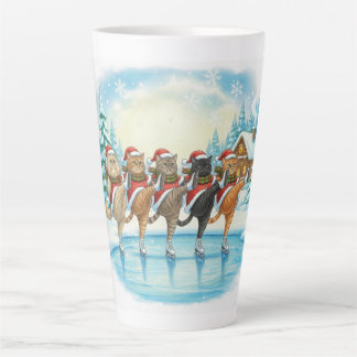Christmas Cat Skaters, Latte Mug Milchtasse
