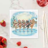 Christmas Cat Skaters, Napkins Serviette (Beispiel)