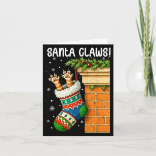 Christmas Cat Sock Santa Kitten Claw Cat Lover Xma Karte