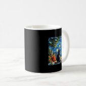 Christmas Cat Starry Night Van Gogh Santa Winter G Kaffeetasse (VorderseiteRechts)