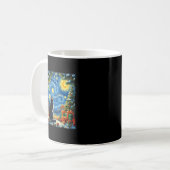 Christmas Cat Starry Night Van Gogh Santa Winter G Kaffeetasse (Vorderseite Links)
