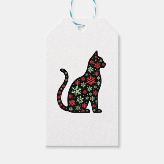 Christmas Cat T - Shirt Geschenkanhänger (Vorderseite)