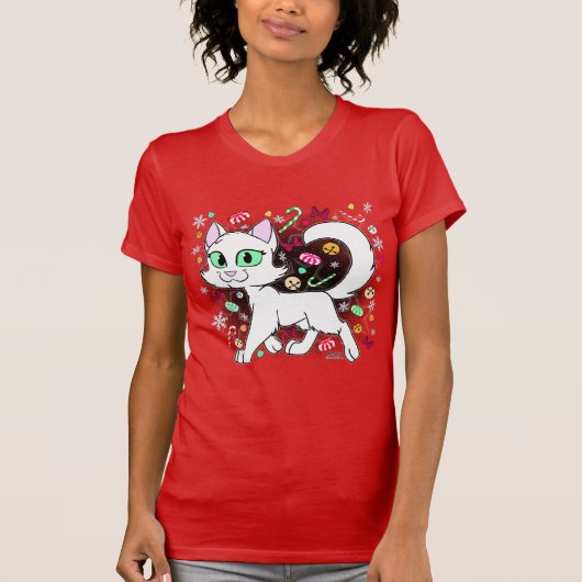 Christmas Cat T-Shirt (Red) (Vorderseite)