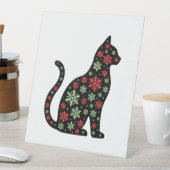 Christmas Cat T-Shirt Sockelschild (In Situ)