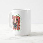 Christmas Cat Tangled in Lights – Cute Funny Kaffeetasse (Vorderseite Links)